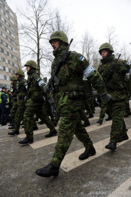 Нарва.24.02.2009.Военный парад Сил Обороны Эстонии.