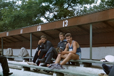 1985, соревнования на стадионе возле 3 школы (слева направо старшины 3 школы Пузей  Олег, Галичин Саша, Стуконог Олег )